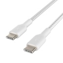 Cargador de impulsto Belkin  Cable USB - USB-C (M) a USB-C (M) - 1 m - Color blanco