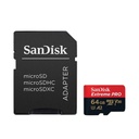 SanDisk Extreme Pro - Tarjeta de memoria flash (adaptador microSDXC a SD Incluido) - 64 GB - A2 / Video Class V30 / UHS-I U3 / Class10 - microSDXC UHS-I