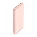 Belkin - Cargador portátil - 10000 mAh - 18 vatios - 3 conectores de salida (2 x USB, 24 pin USB-C) - oro rosa