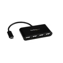 Adaptador StarTech.com Hub Concentrador USB-C a 4 Puertos USB 2.0 Color negro
